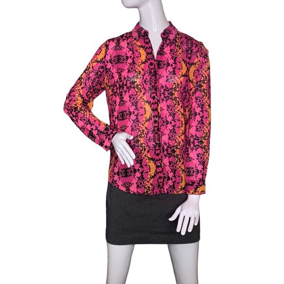 Lamour Nanette Lepore Sheer NWOT Top Size S Long Sleeve Button Down - Picture 2 of 13